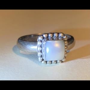 Elegant Silpada Sterling Silver Ring with Opalescent Stone